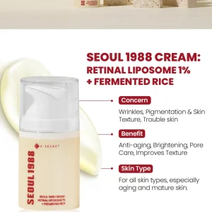 KSECRET SEOUL 1988 Cream : Retinal Liposome 1% + Fermented Rice 50ml