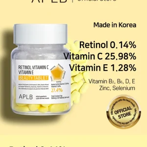 APLB Retinol Vitamin C Vitamin E Beauty Tablet 500mg x 30 Tablets