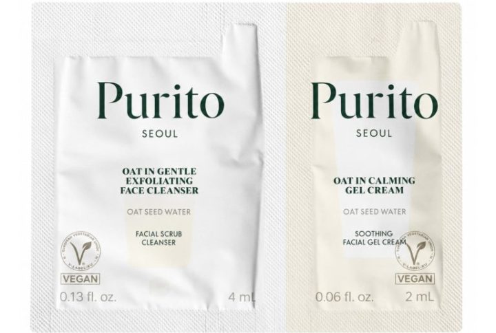 PURITO SEOUL OAT CLEANSER 4ML + OAT IN CALMING GEL CREAM 2ML SAMPLE SET